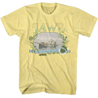 Thumbnail for JAWS-JAWS BOAT SINKING FLORALS-YELLOW HEATHER ADULT S/S TSHIRT