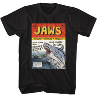 Thumbnail for JAWS-JAWS COMIC BOOK-BLACK ADULT S/S TSHIRT