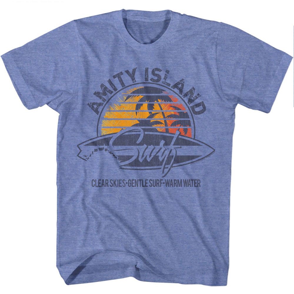 JAWS-JAWS AMITY ISLAND SURF-LIGHT BLUE ADULT S/S TSHIRT