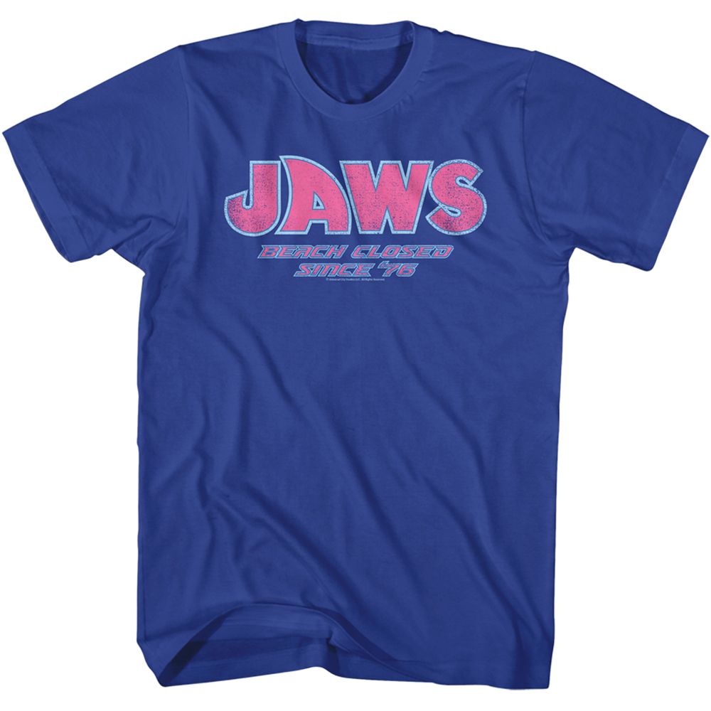 JAWS-BEACH CLOSED-ROYAL ADULT S/S TSHIRT