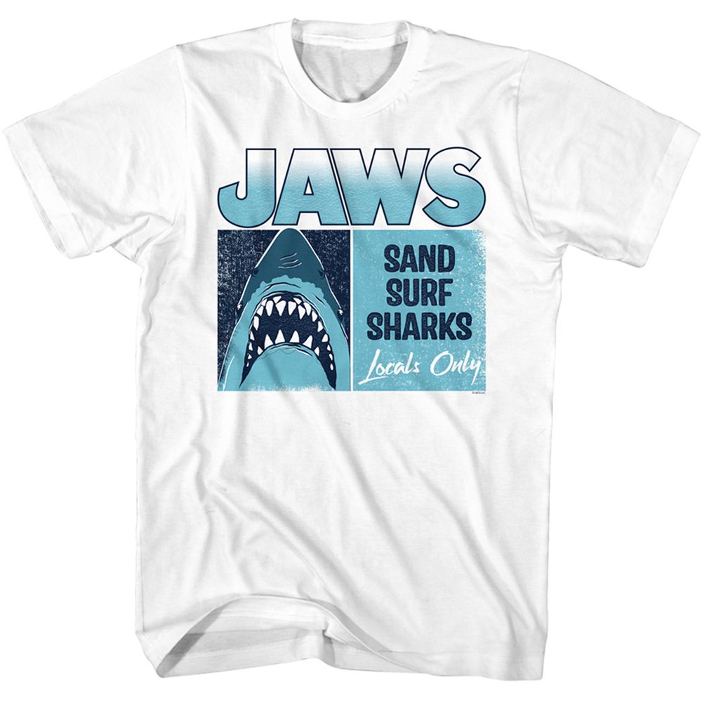 JAWS-JAWS LOCALS ONLY-WHITE ADULT S/S TSHIRT