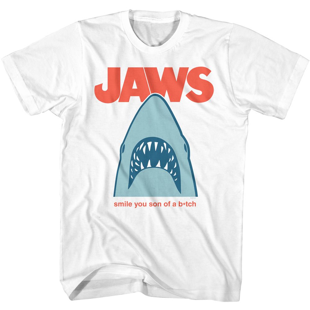 JAWS-JAWS MINIMAL SMILE SOB-WHITE ADULT S/S TSHIRT