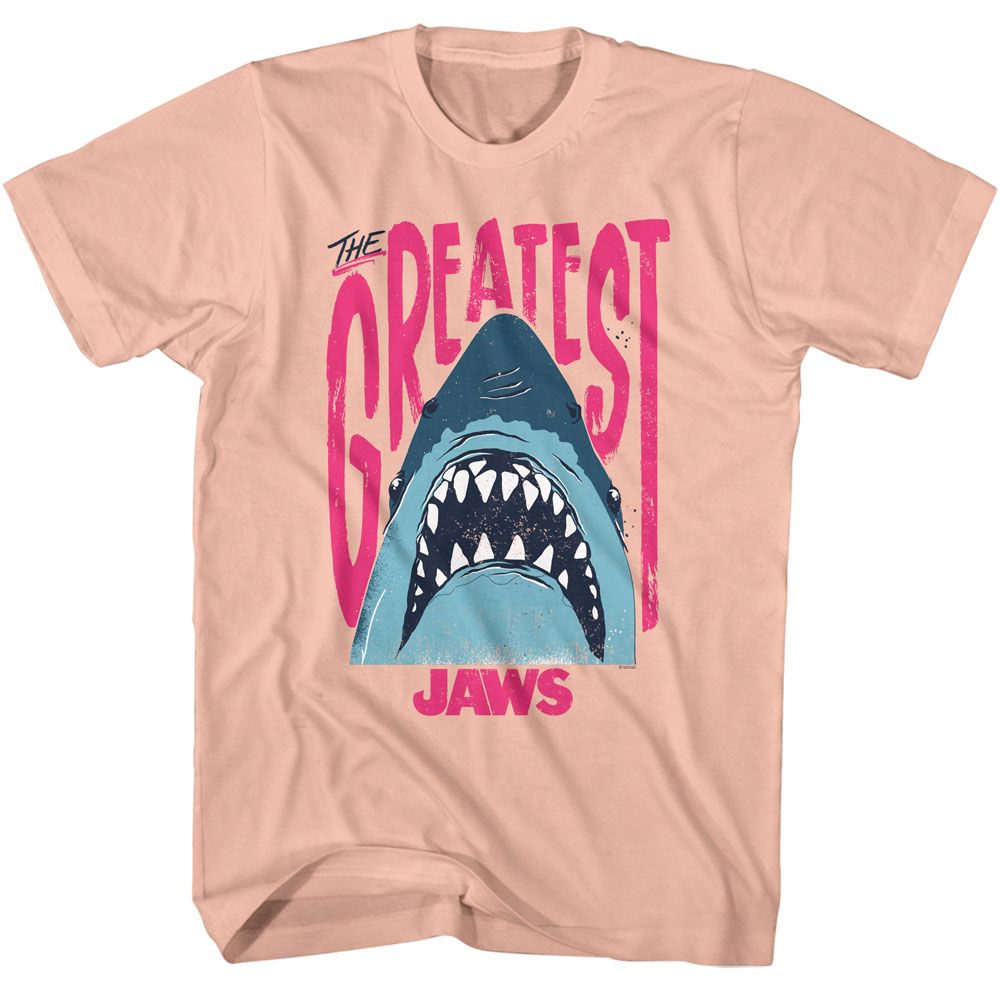 JAWS-JAWS THE GREATEST-PEACH ADULT S/S TSHIRT