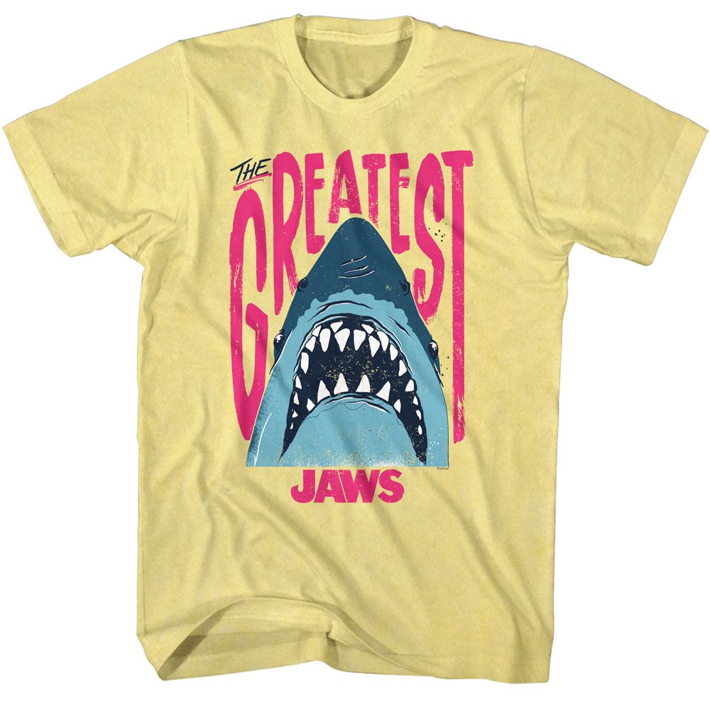 JAWS-JAWS THE GREATEST-YELLOW HEATHER ADULT S/S TSHIRT