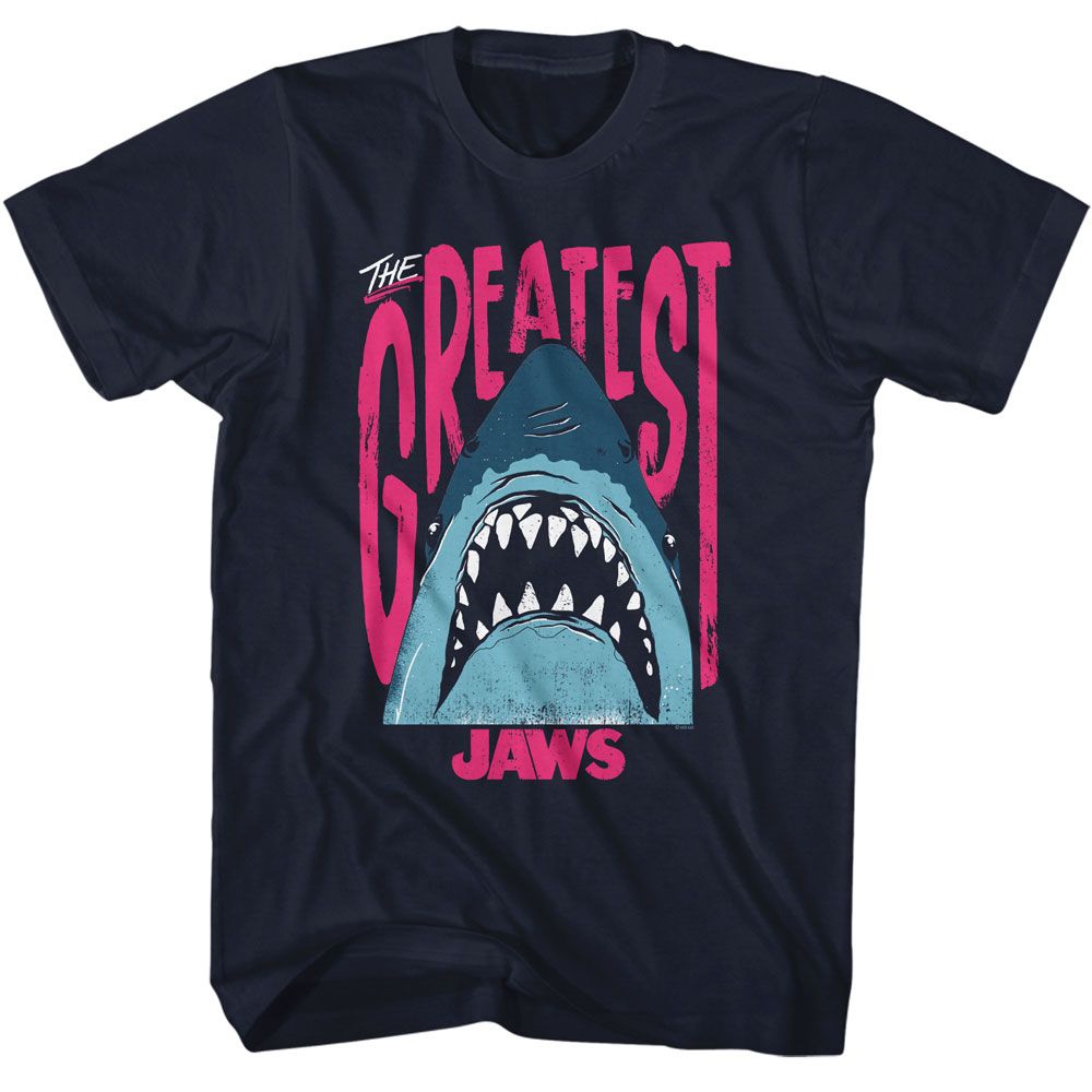 JAWS-JAWS THE GREATEST SHARK-NAVY ADULT S/S TSHIRT