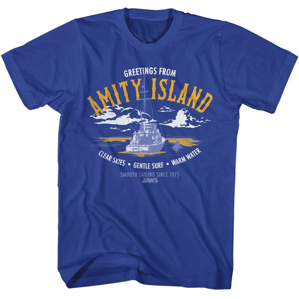 JAWS-JAWS GREETING FROM AMITY ISLAND-ROYAL ADULT S/S TSHIRT