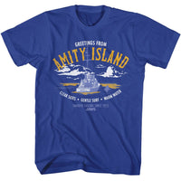 Thumbnail for JAWS-JAWS GREETING FROM AMITY ISLAND-ROYAL ADULT S/S TSHIRT