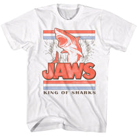 Thumbnail for JAWS-JAWS KING OF SHARKS-WHITE ADULT S/S TSHIRT