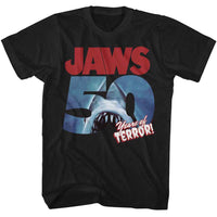 Thumbnail for JAWS-JAWS 50 YEARS OF TERROR-BLACK ADULT S/S TSHIRT