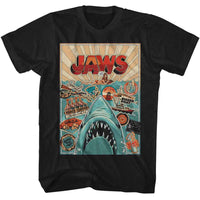 Thumbnail for JAWS-JAWS ICONS POSTER-BLACK ADULT S/S TSHIRT