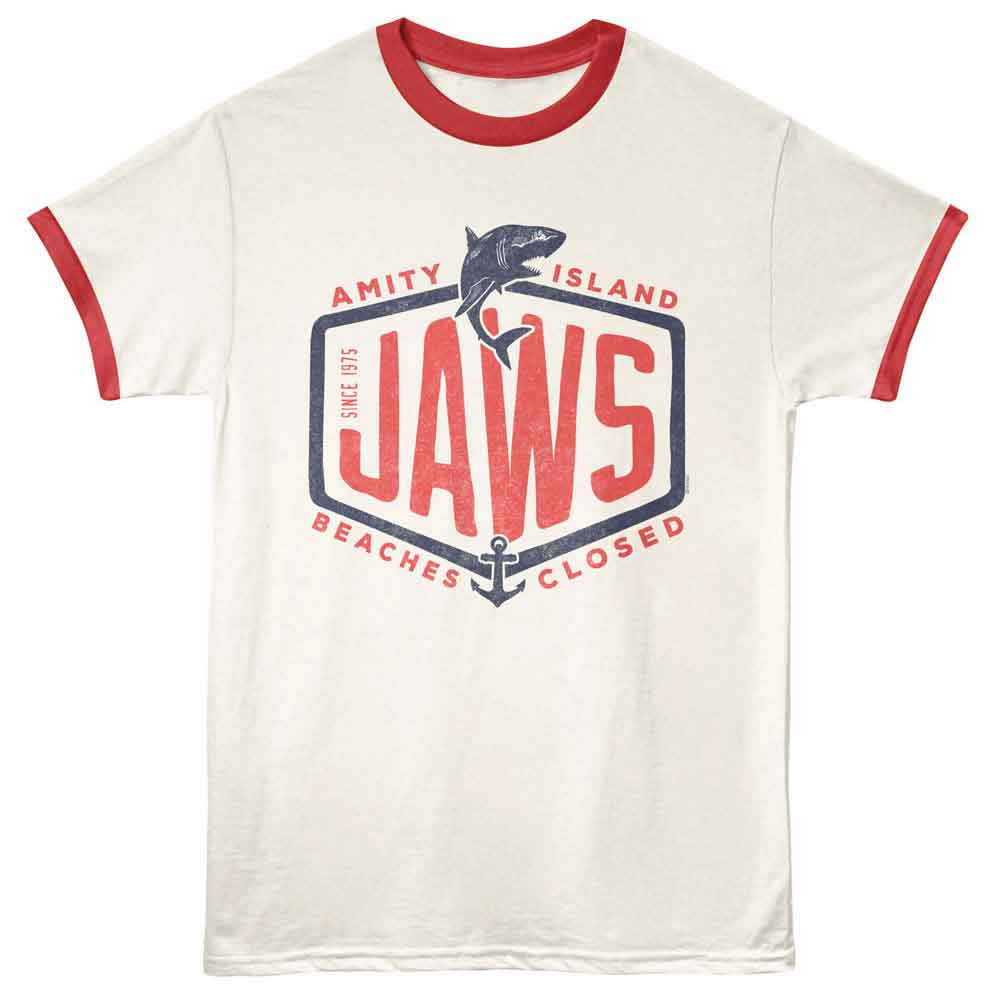 Jaws - Text Based Ringer Tee
