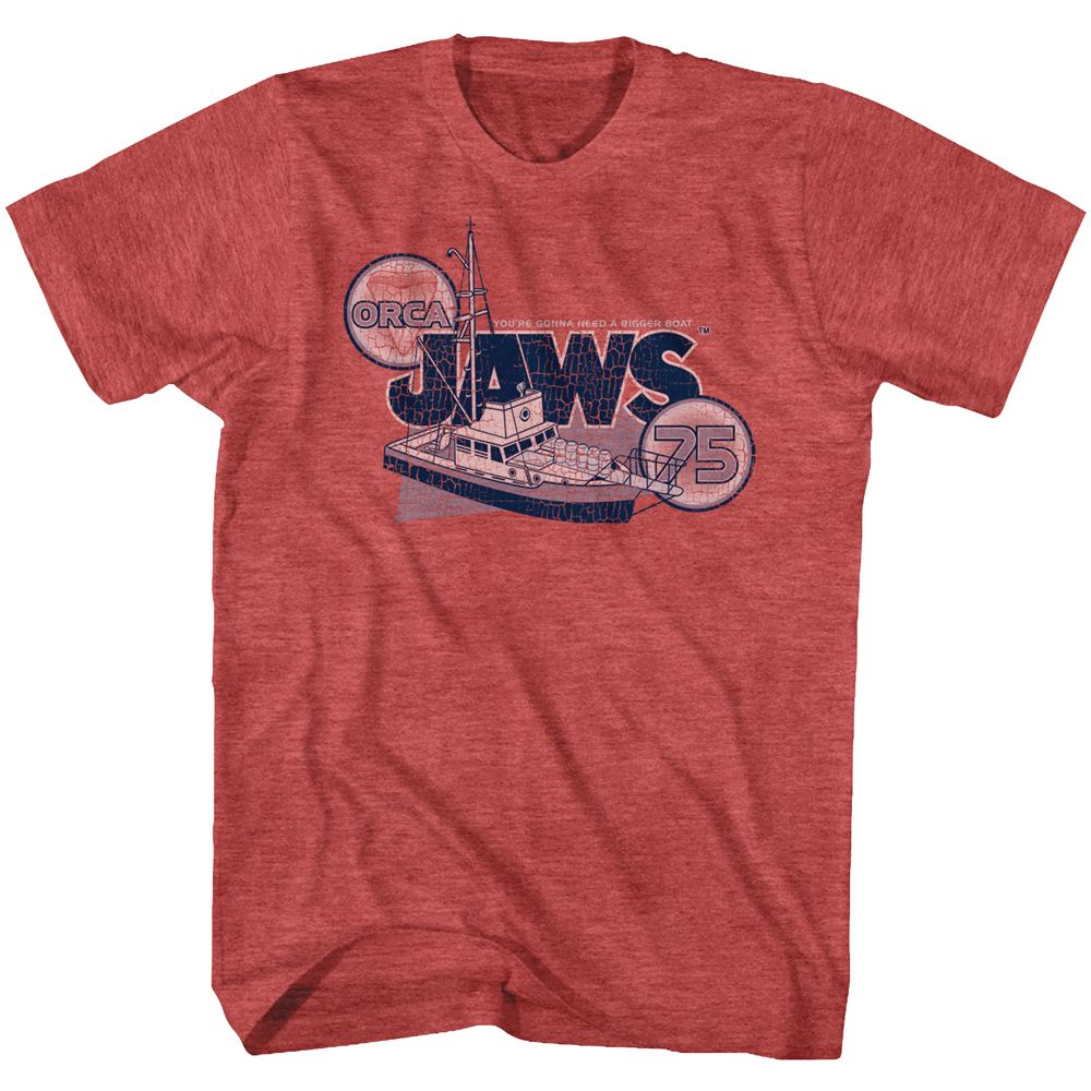 JAWS-ORCA 79-RED HEATHER ADULT S/S TSHIRT