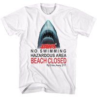 Thumbnail for JAWS-BEACH CLOSED-WHITE ADULT S/S TSHIRT