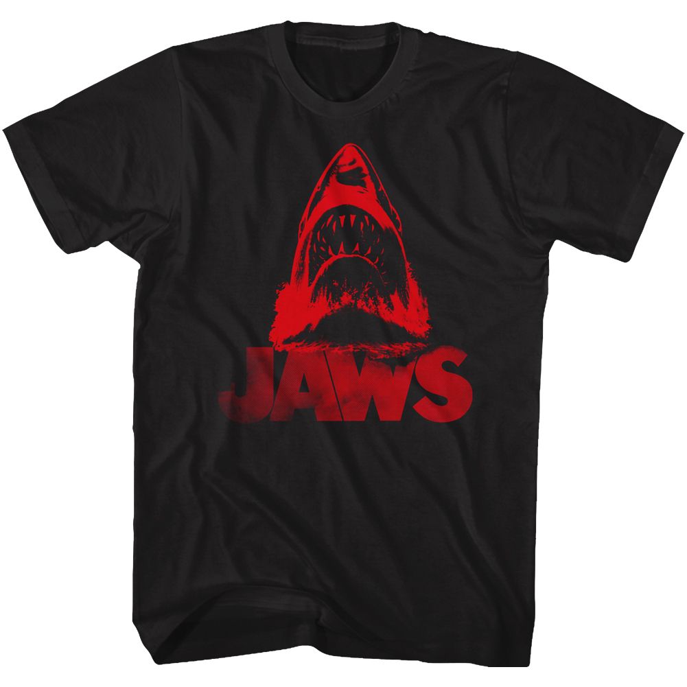 JAWS-RED J-BLACK ADULT S/S TSHIRT