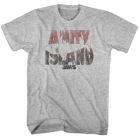 Thumbnail for JAWS-SHARK LINE-GRAY HEATHER ADULT S/S TSHIRT