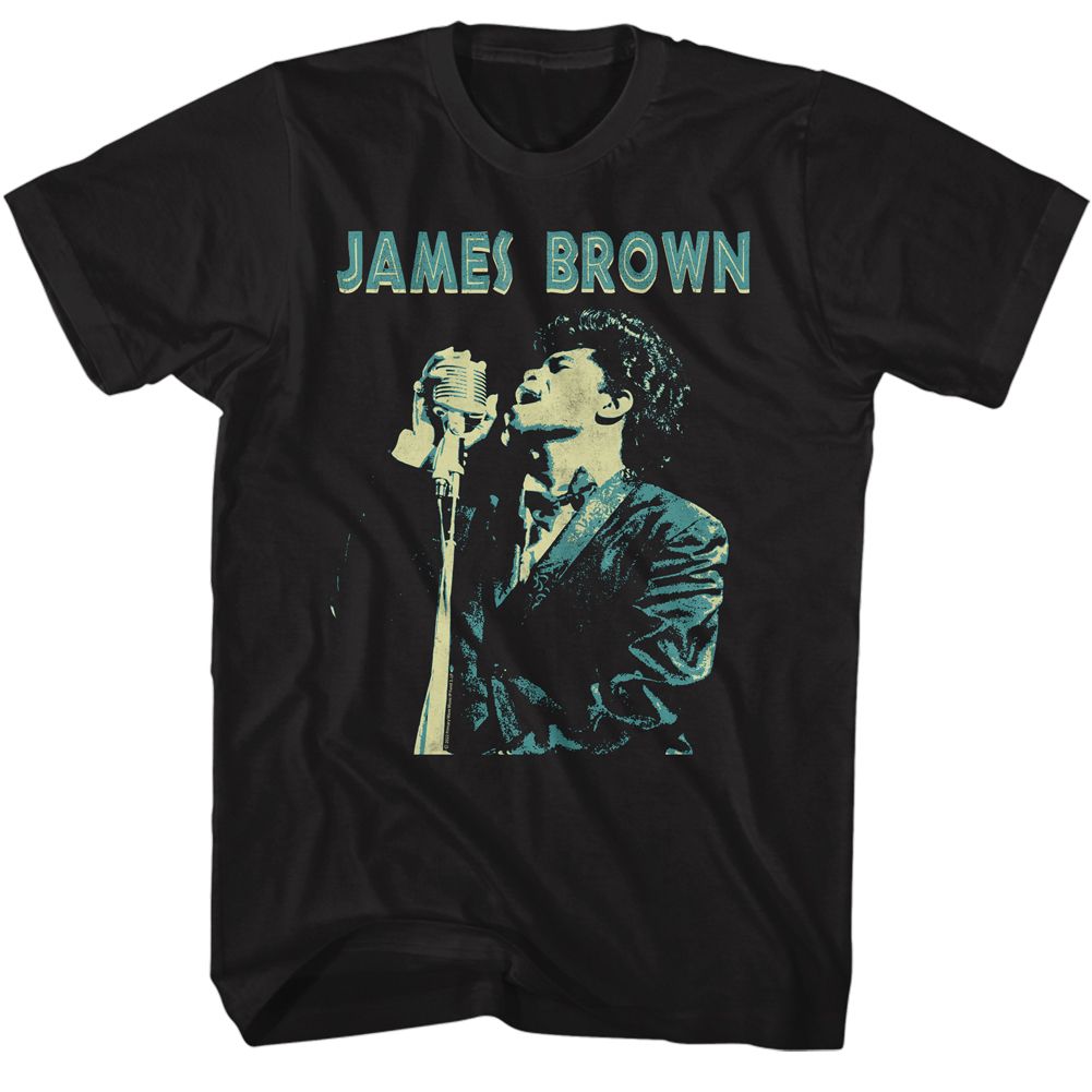 JAMES BROWN-JAMES BROWN JB SINGING-BLACK ADULT S/S TSHIRT
