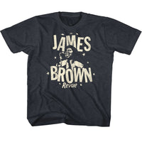 Thumbnail for JAMES BROWN-JAMES BROWN MONOCHROME REVUE-NAVY HEATHER YOUTH S/S TSHIRT
