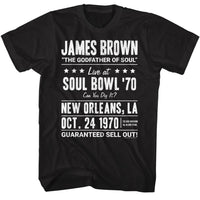 Thumbnail for JAMES BROWN-JAMES BROWN SOUL BOWL 1970-BLACK ADULT S/S TSHIRT