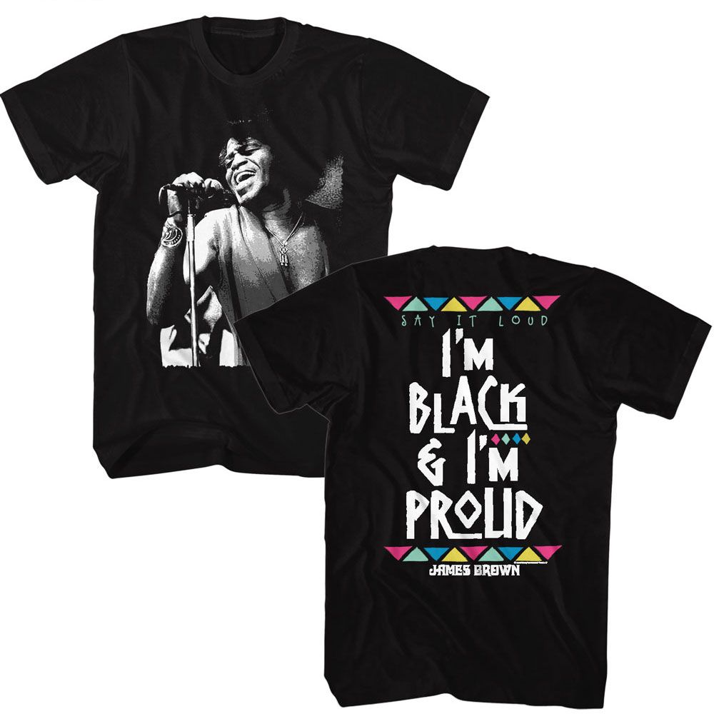 JAMES BROWN-JAMES BROWN BLACK AND PROUD-BLACK ADULT S/S TSHIRT
