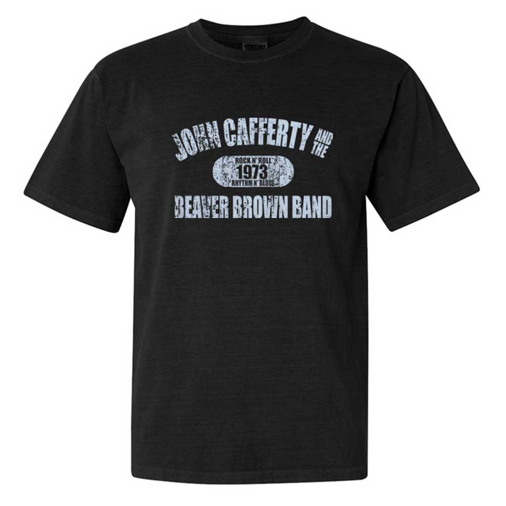 John Cafferty Light Blue Distressed 1973 Logo T-Shirt