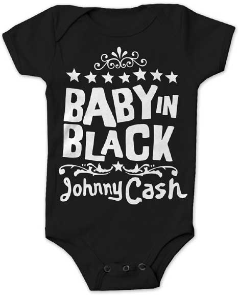 BABY IN BLACK ONESIE