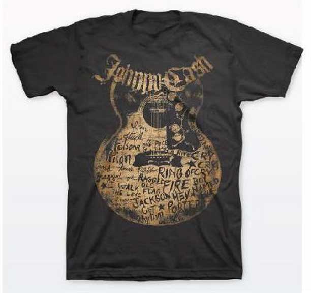 JOHNNY CASH SONGS MENS T-SHIRT