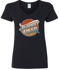 Thumbnail for Johnny Cash Ring Of Fire V Neck Tee