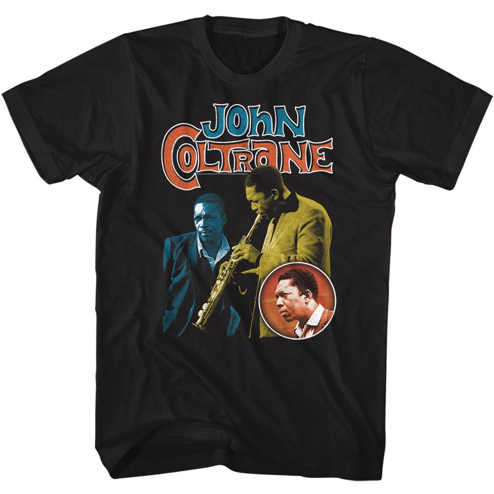 JOHN COLTRANE-JOHN COLTRANE THREE PICS-BLACK ADULT S/S TSHIRT