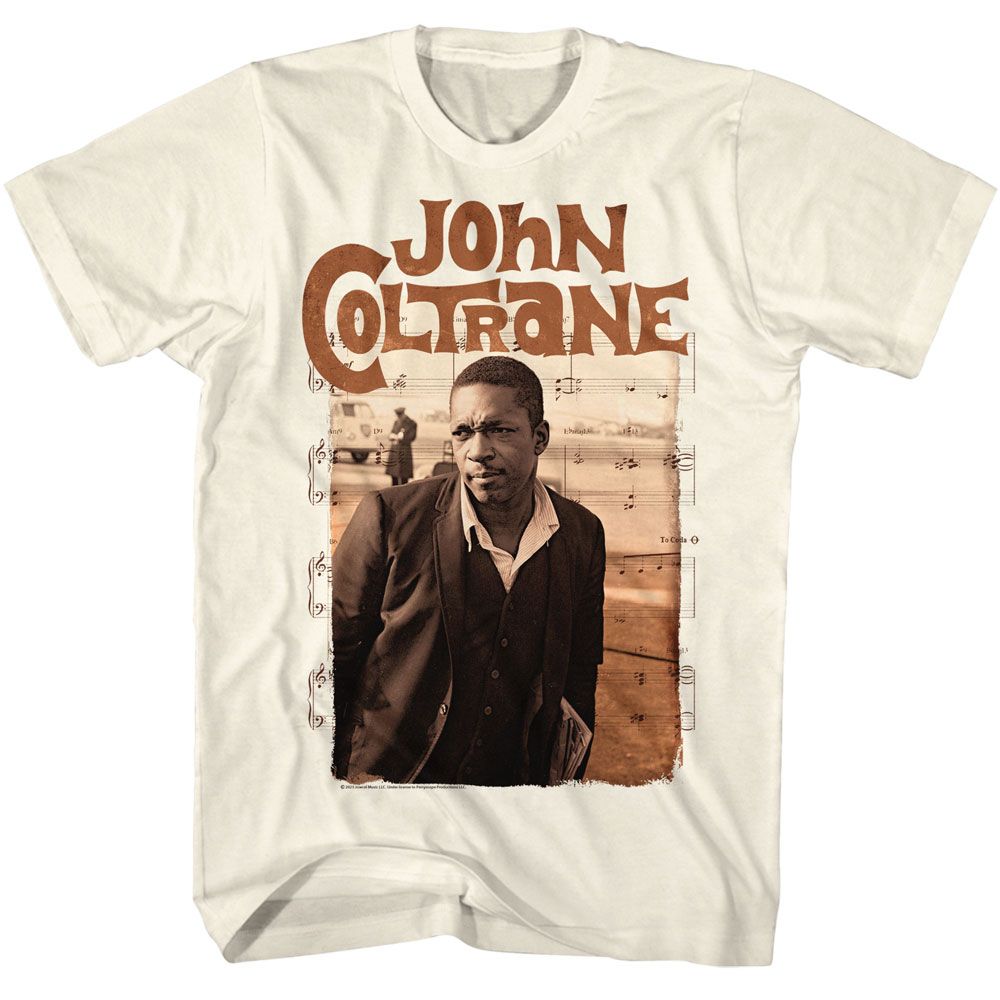 JOHN COLTRANE-JOHN COLTRANE SEPIA AND NOTES-NATURAL ADULT S/S TSHIRT