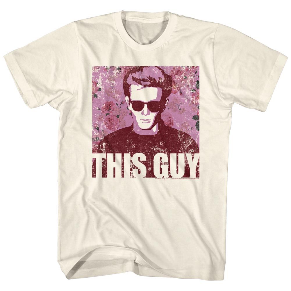 JAMES DEAN-FLOWERY DEAN-NATURAL ADULT S/S TSHIRT
