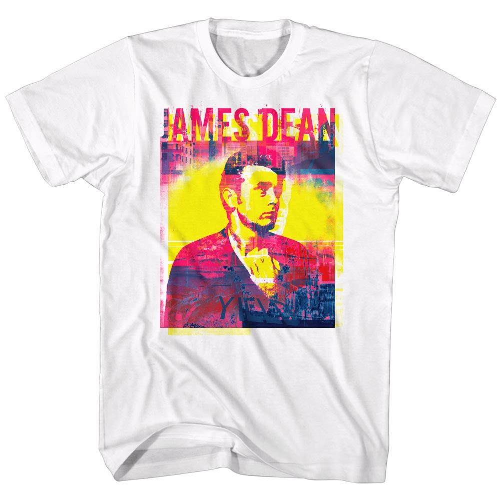JAMES DEAN-PINK BLUE-WHITE ADULT S/S TSHIRT