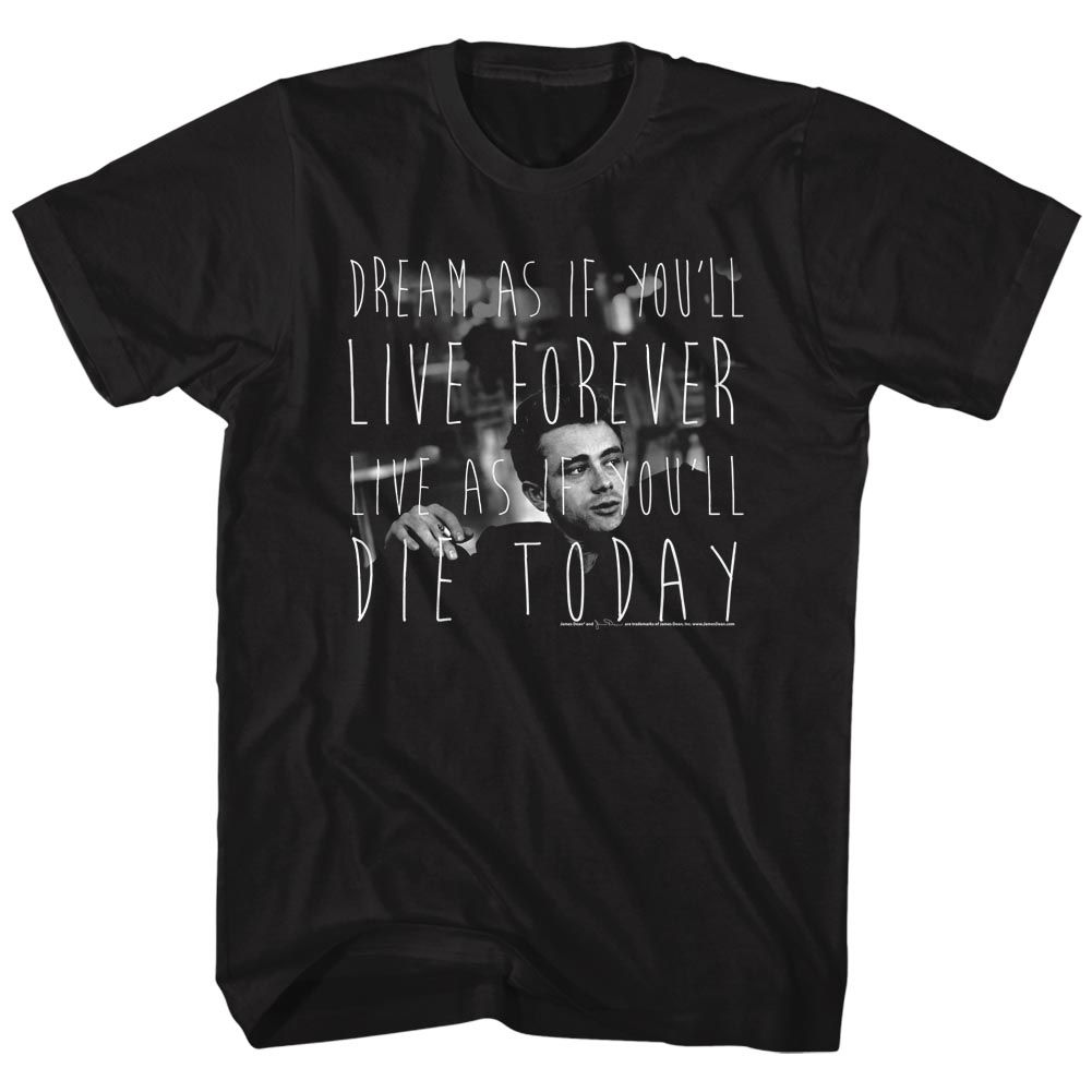 JAMES DEAN-DIE TODAY-BLACK HEATHER ADULT S/S TSHIRT