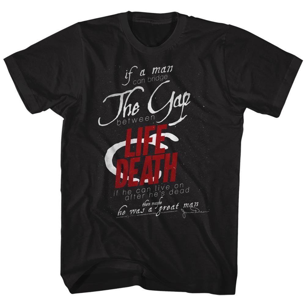 JAMES DEAN-LIFE&DEATH-BLACK ADULT S/S TSHIRT