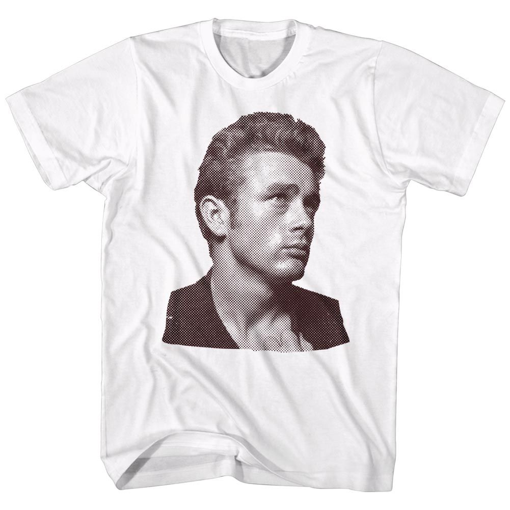 JAMES DEAN-GOLD REBEL-WHITE ADULT S/S TSHIRT