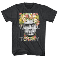 Thumbnail for JAMES DEAN-FLOWER CROWN-BLACK HEATHER ADULT S/S TSHIRT