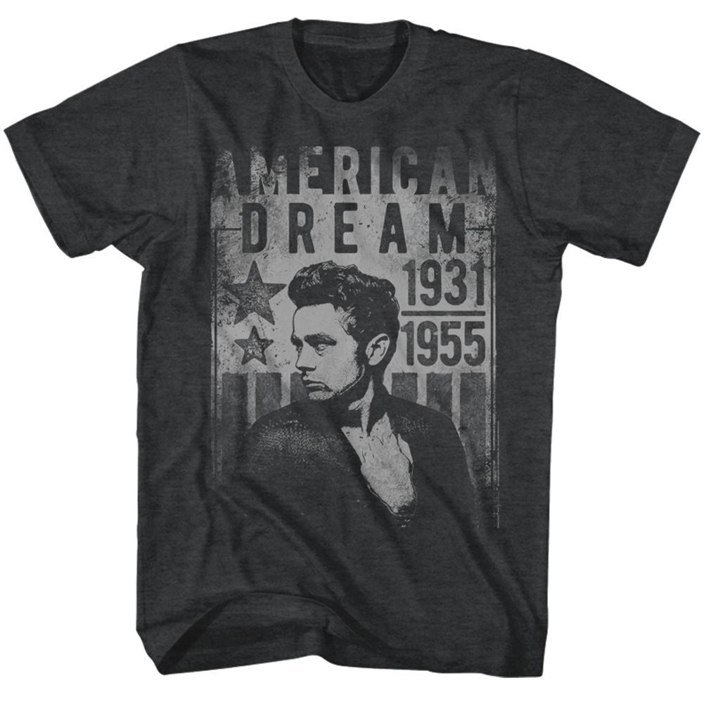 JAMES DEAN-DREAM-BLACK HEATHER ADULT S/S TSHIRT