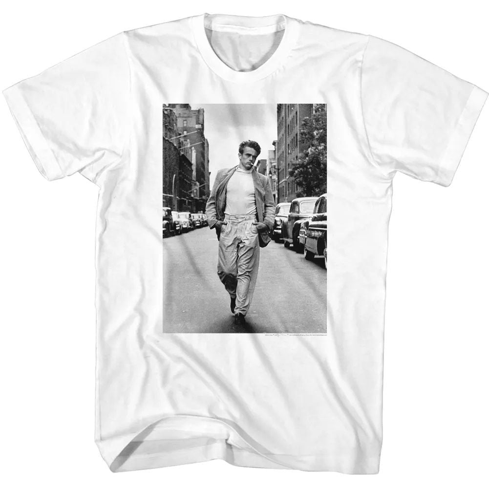 JAMES DEAN-STREET-WHITE ADULT S/S TSHIRT