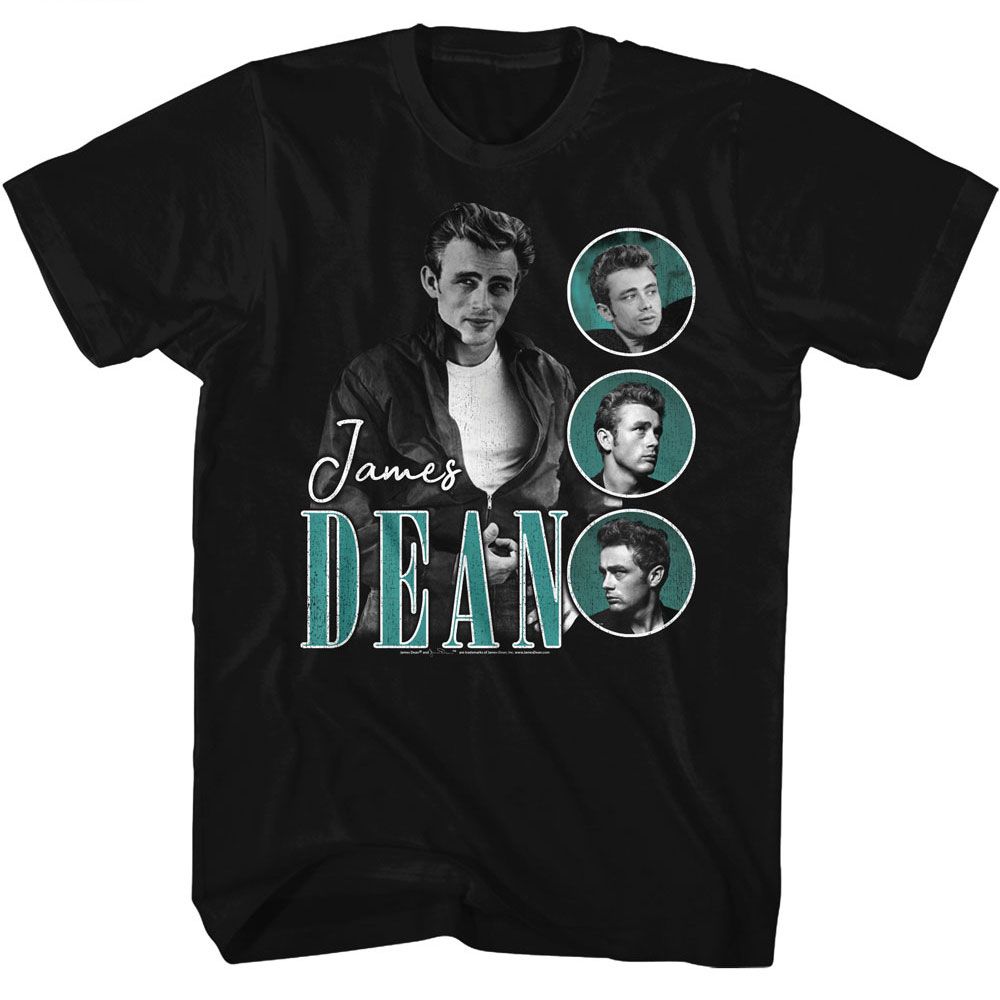 JAMES DEAN-JAMES DEAN THREE CIRCLES TEAL-BLACK ADULT S/S TSHIRT