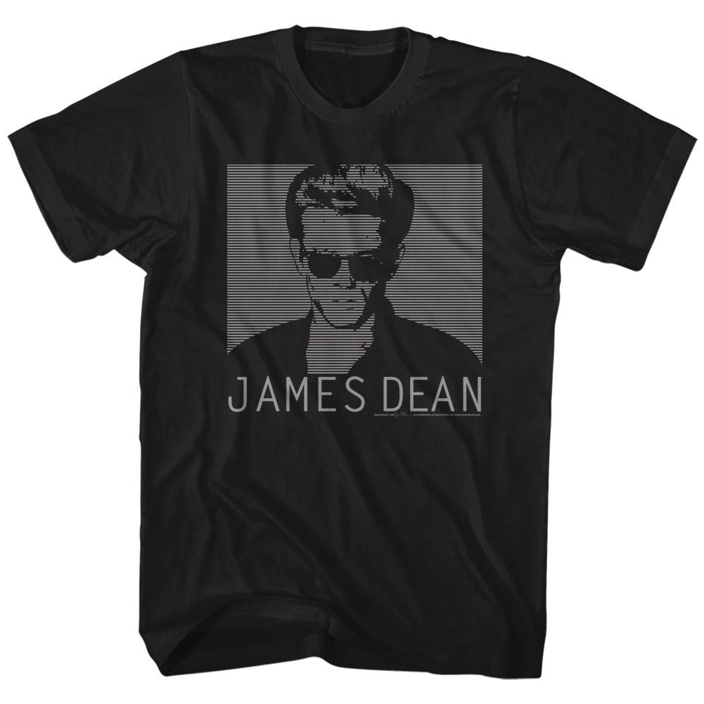 JAMES DEAN-STRIPED UP DEAN-BLACK ADULT S/S TSHIRT