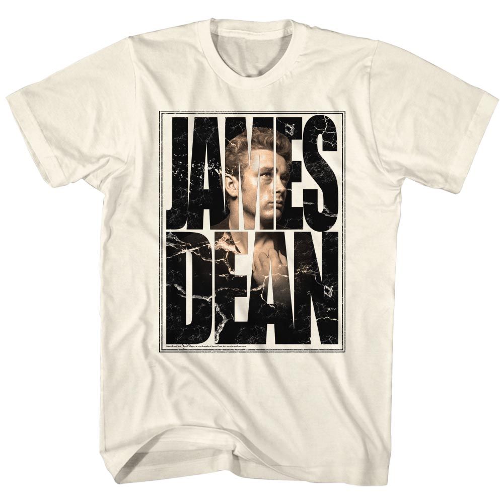 JAMES DEAN-JAMES CRACKED-NATURAL ADULT S/S TSHIRT