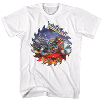 Thumbnail for JUDAS PRIEST-JUDAS PRIEST SAW MOTORCYCLE-WHITE ADULT S/S TSHIRT