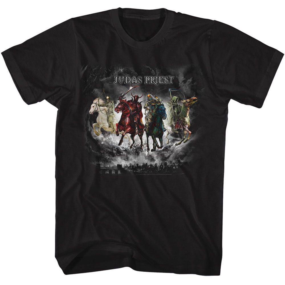 JUDAS PRIEST-JUDAS PRIEST FOUR HORSEMEN-BLACK ADULT S/S TSHIRT