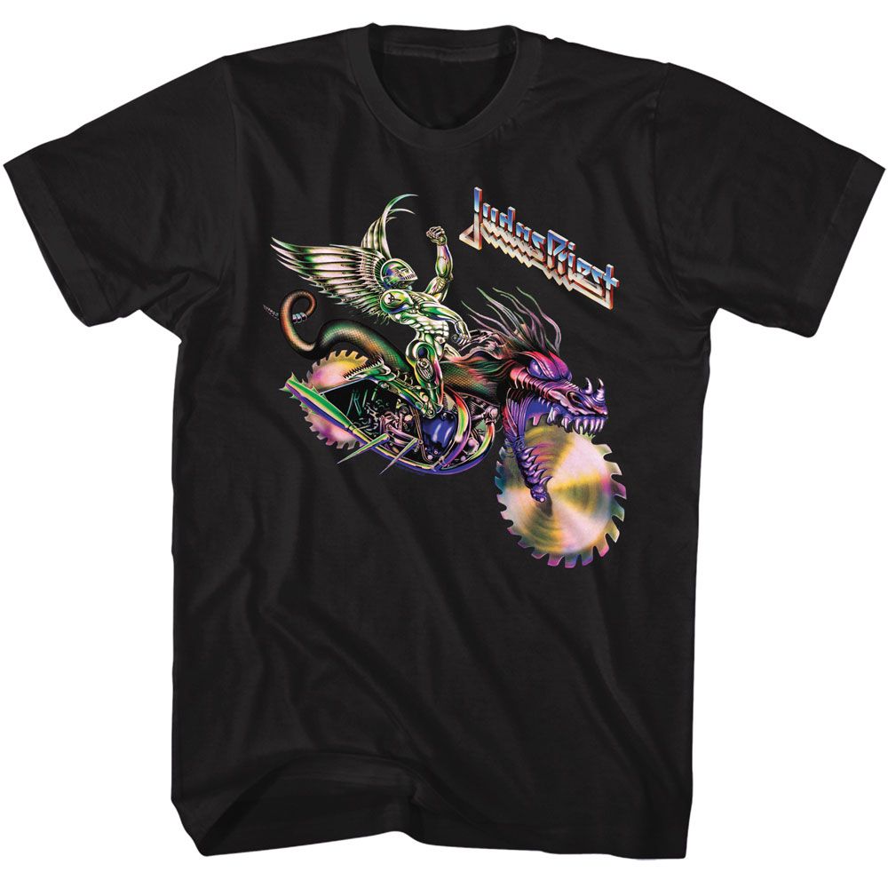 JUDAS PRIEST-JUDAS PRIEST COLORFUL MOTORCYCLE-BLACK ADULT S/S TSHIRT