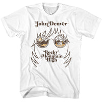 Thumbnail for JOHN DENVER-JOHN DENVER LANDSCAPE GLASSES-WHITE ADULT S/S TSHIRT