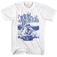 Thumbnail for JOHN DENVER-JOHN DENVER IN FIELD PHOTO-WHITE ADULT S/S TSHIRT