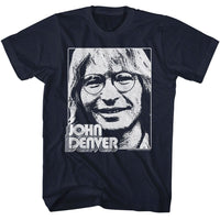 Thumbnail for JOHN DENVER-JOHN DENVER SIMPLE FACE-NAVY ADULT S/S TSHIRT