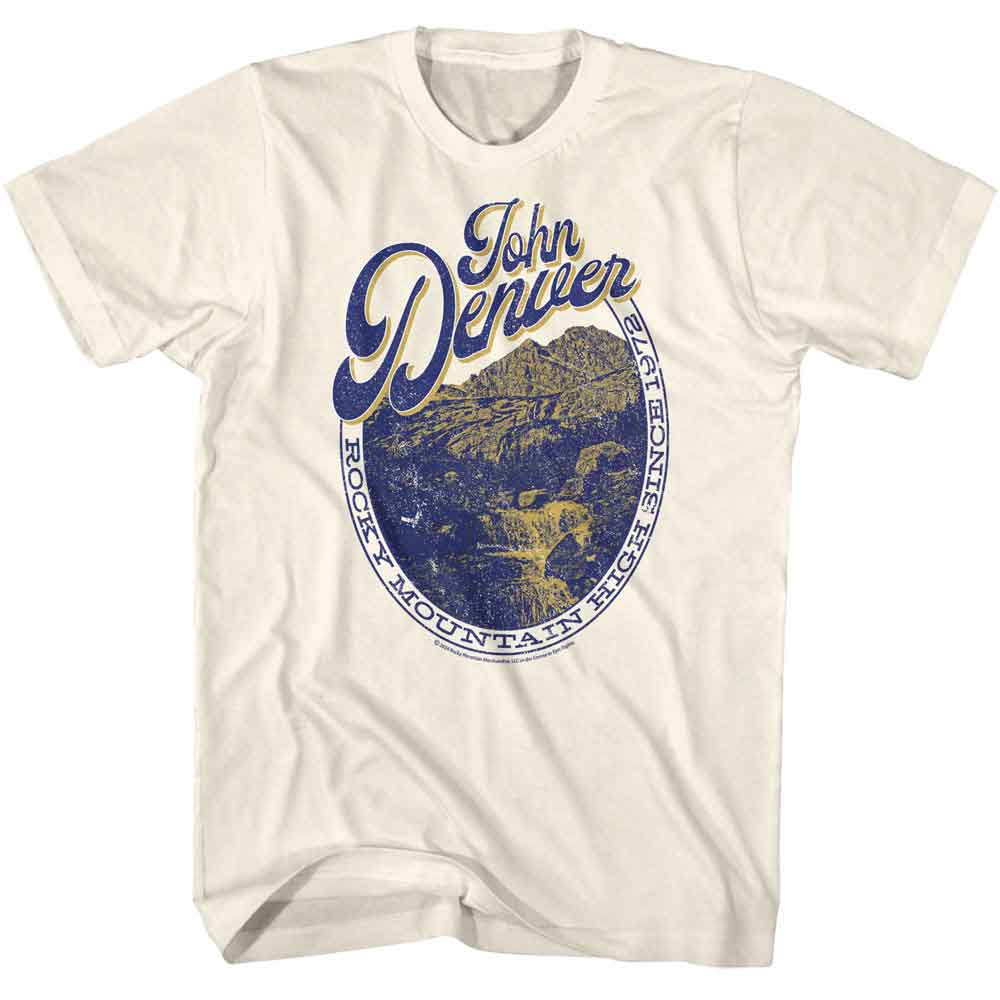 JOHN DENVER-JOHN DENVER ROCKY MTN MEDALLION-NATURAL ADULT S/S TSHIRT