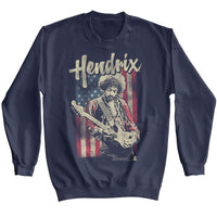 Thumbnail for JIMI HENDRIX-JIMI HENDRIX FLAG-NAVY ADULT L/S SWEATSHIRT