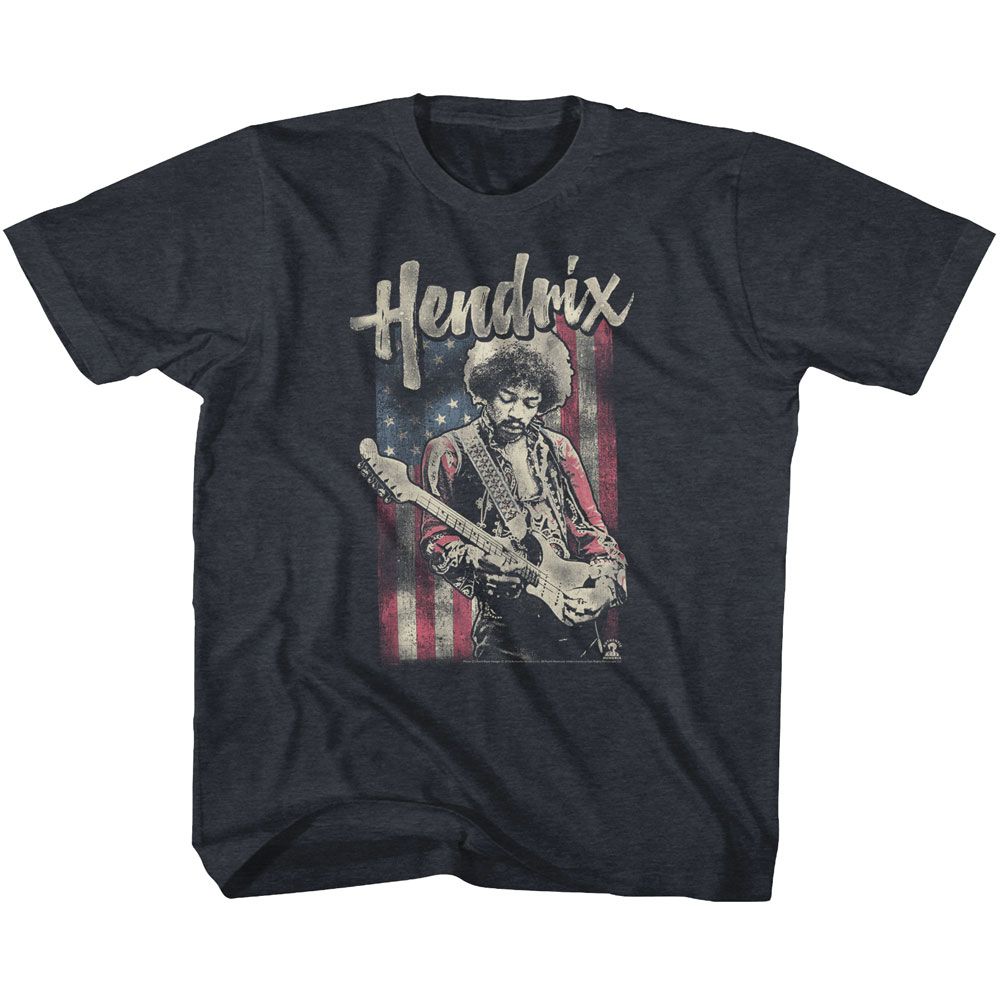 JIMI HENDRIX-FLAG HENDRIX-VINTAGE NAVY YOUTH S/S TSHIRT