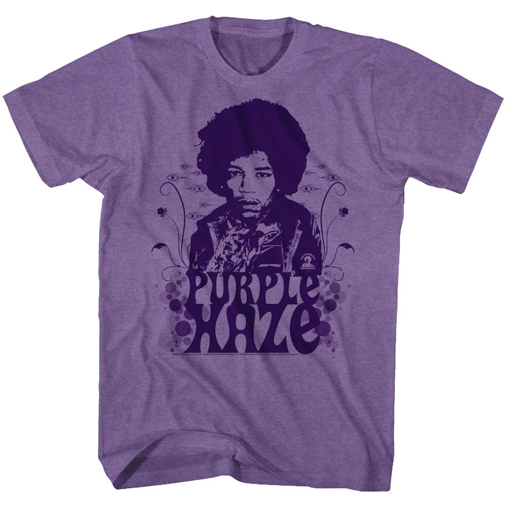 JIMI HENDRIX-PURPLE HAZE-PURPLE HEATHER ADULT S/S TSHIRT